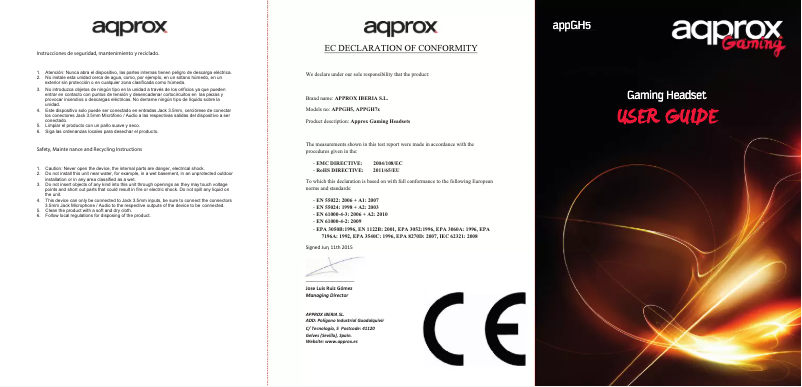 Page 1 of the manual User Manual Approx appGH5