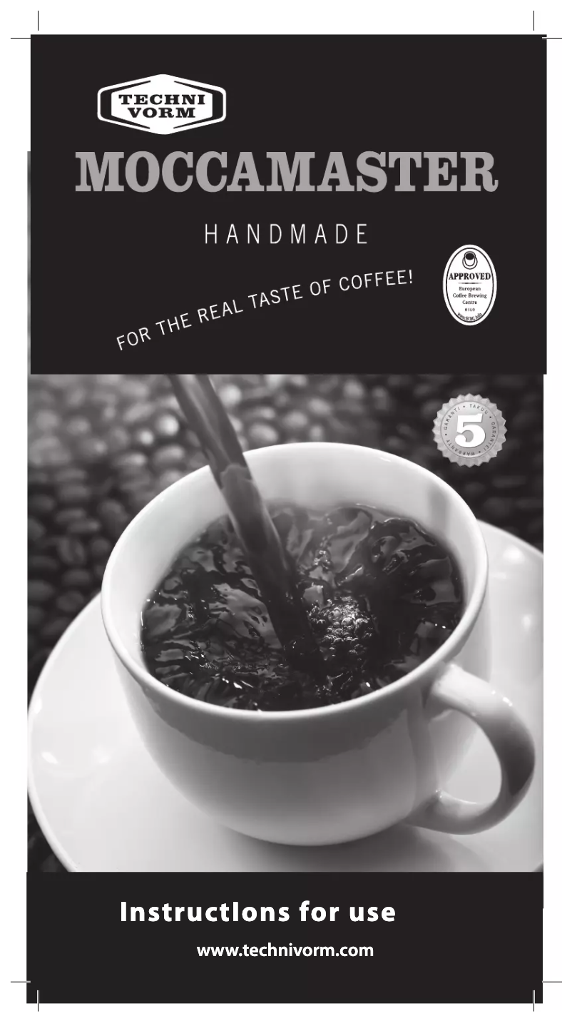 First page image of the manual for Moccamaster