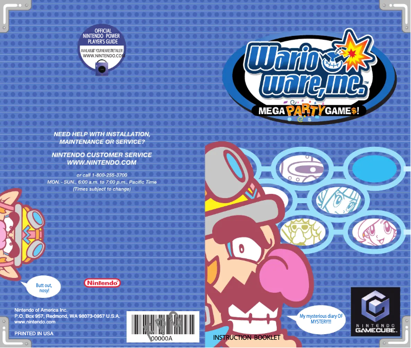 Image de la première page du manuel de l'appareil Wario Ware, Inc. - Mega Party (GameCube)
