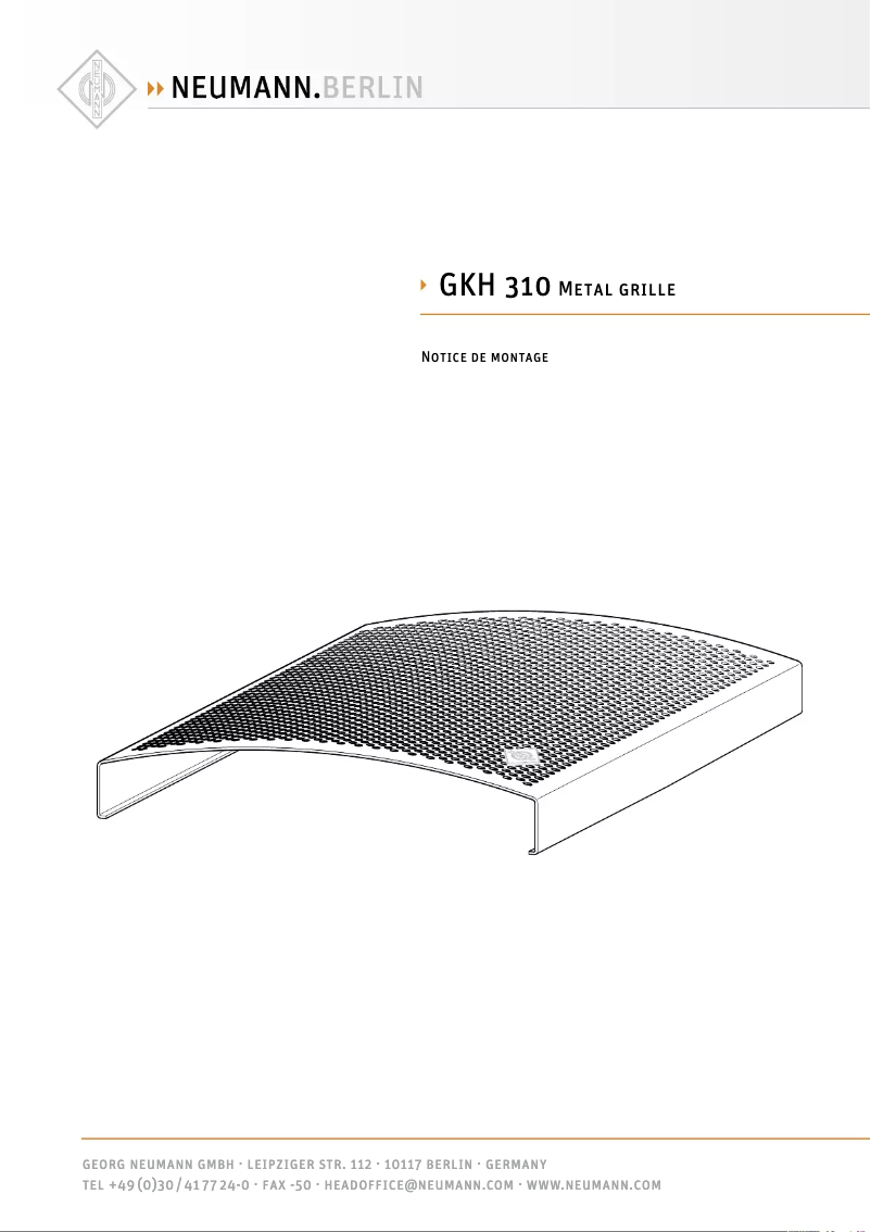 Page 1 of the manual User Manual Neumann GKH 310