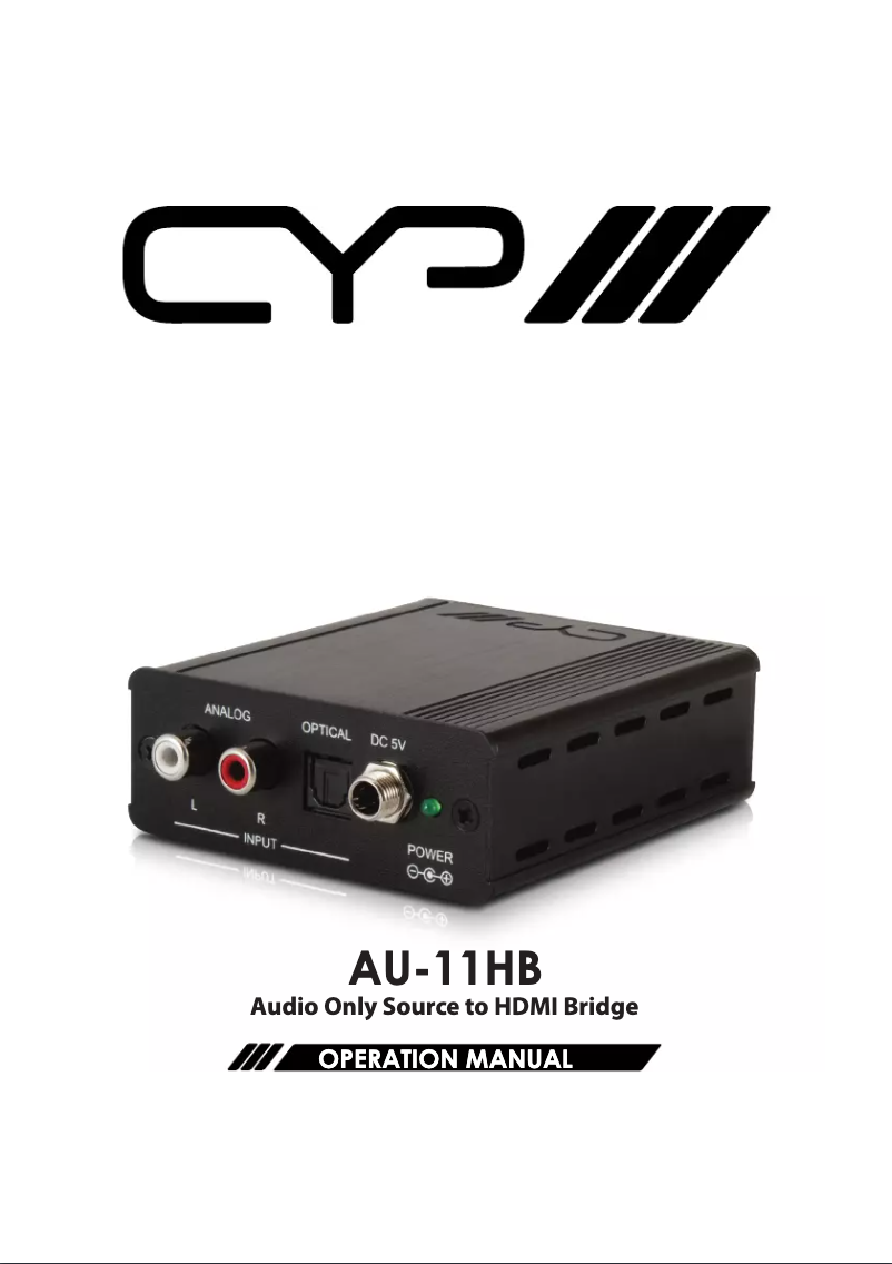 First page image of the manual for AU-11HB