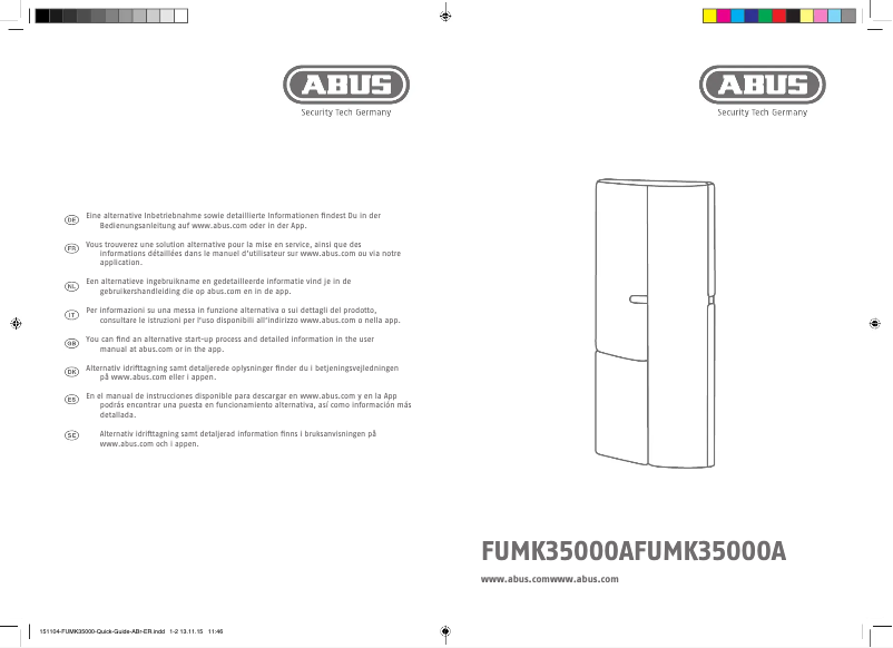 Page 1 de la notice Guide d'installation Abus FUMK35000A