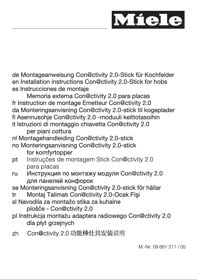 Page 1 of the manual Installation Guide Miele DA 2808