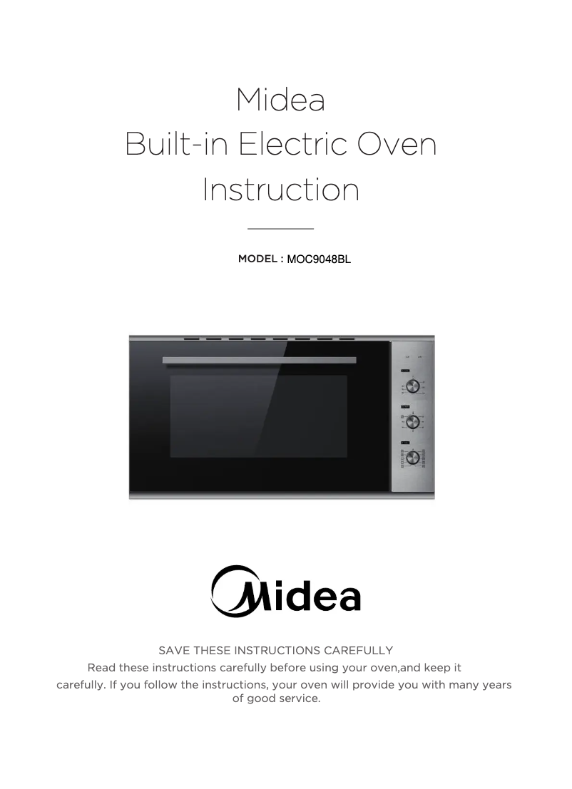 Page 1 of the manual User Manual Midea MOC9048BL