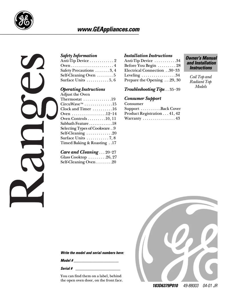 Page 1 of the manual Use and Maintenance Manual Hotpoint RB798BCBB