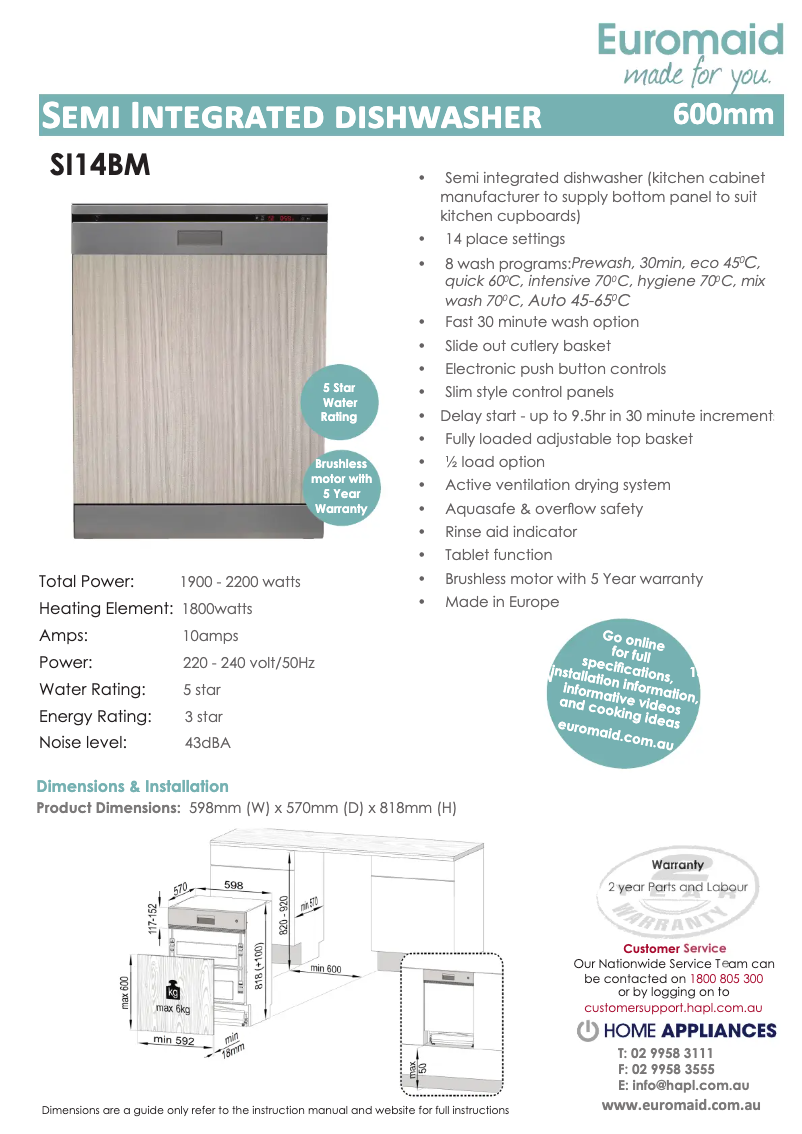 First page image of the manual for SI14BM