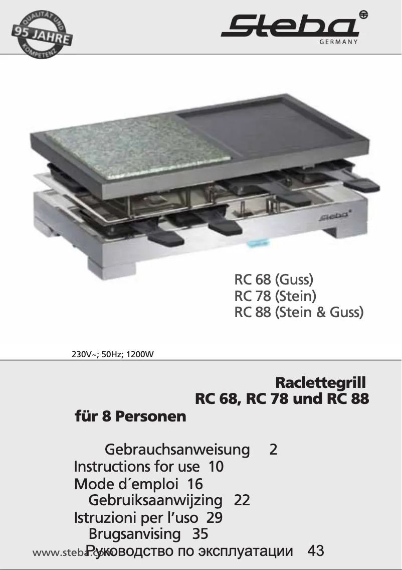 Page 1 of the manual User Manual Steba RC 88