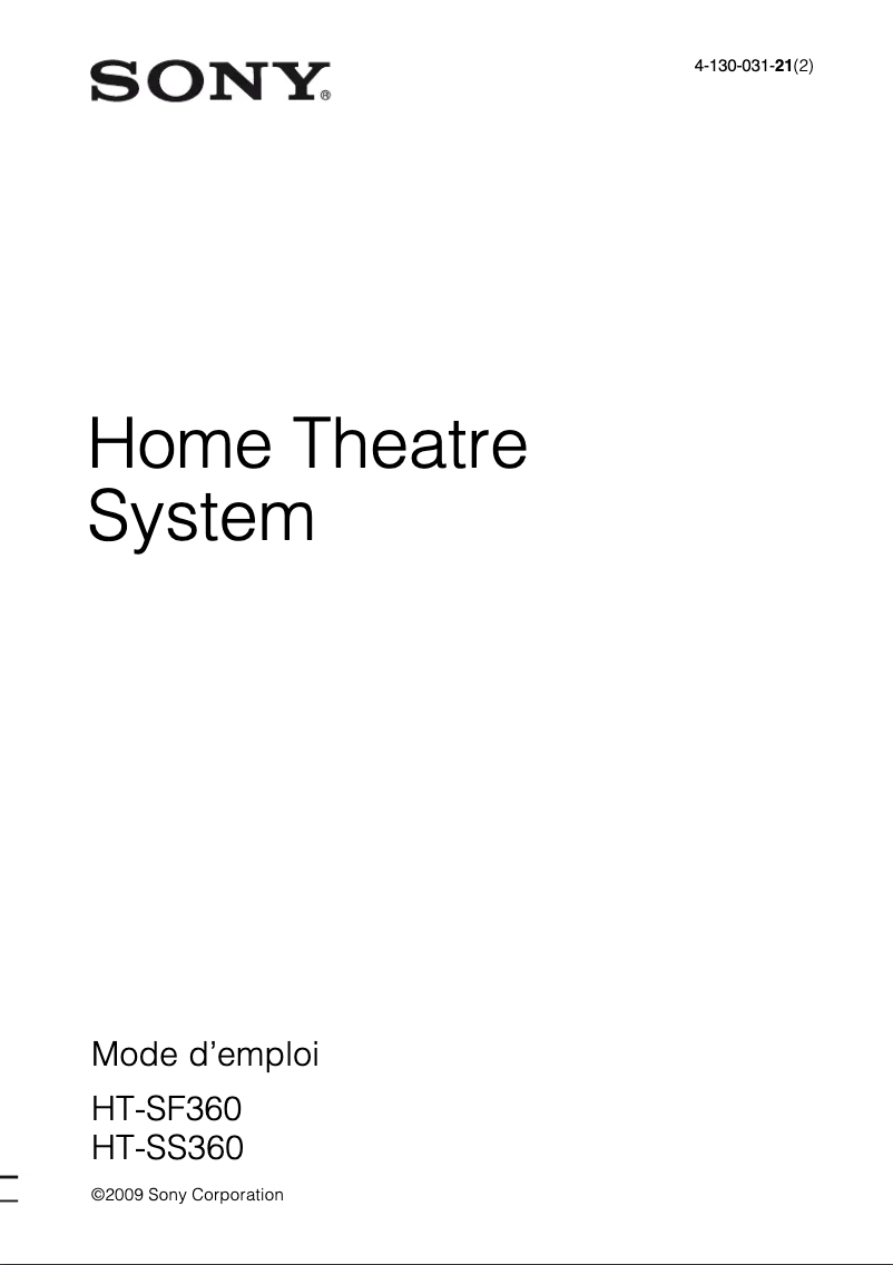 First page image of the manual for HT-SF360