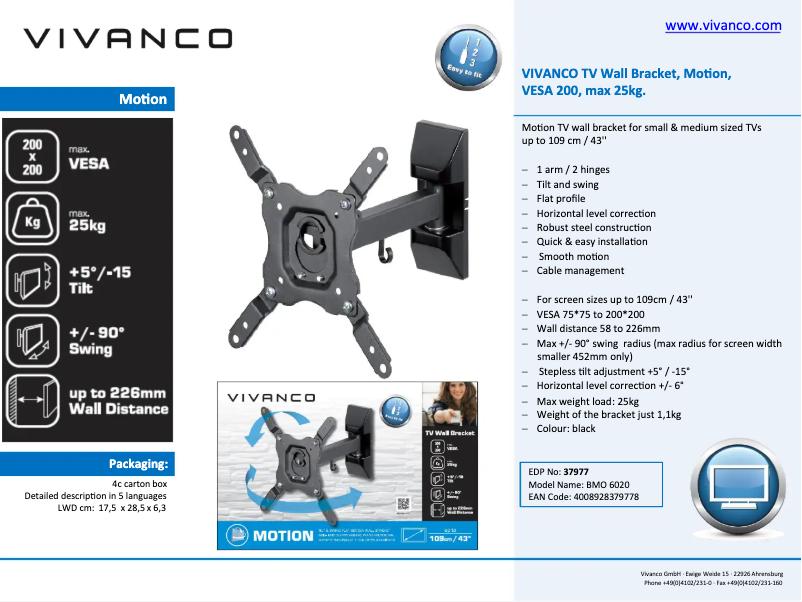 First page image of the manual for BMO 6020