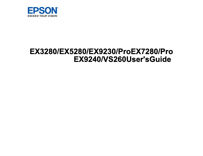 Image de la première page du manuel de l'appareil VS260