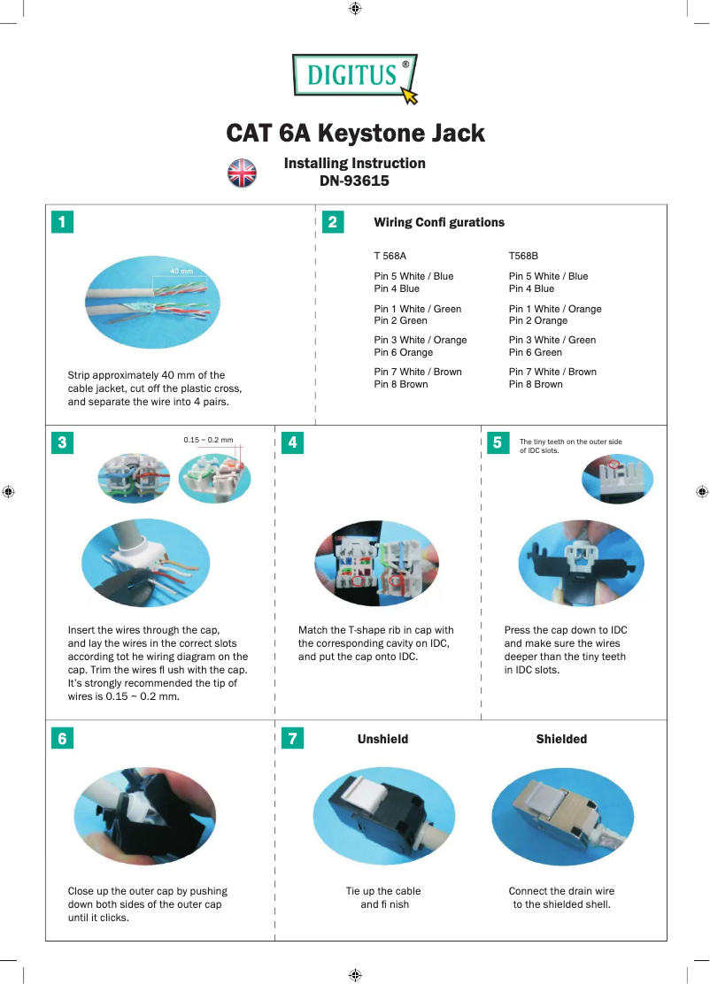 Page 1 of the manual User Manual Digitus RJ-45 CAT6A