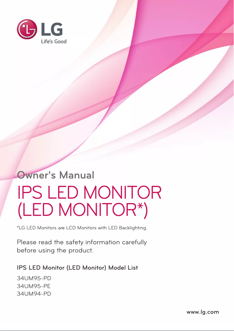 First page image of the manual for 34UM94C-P