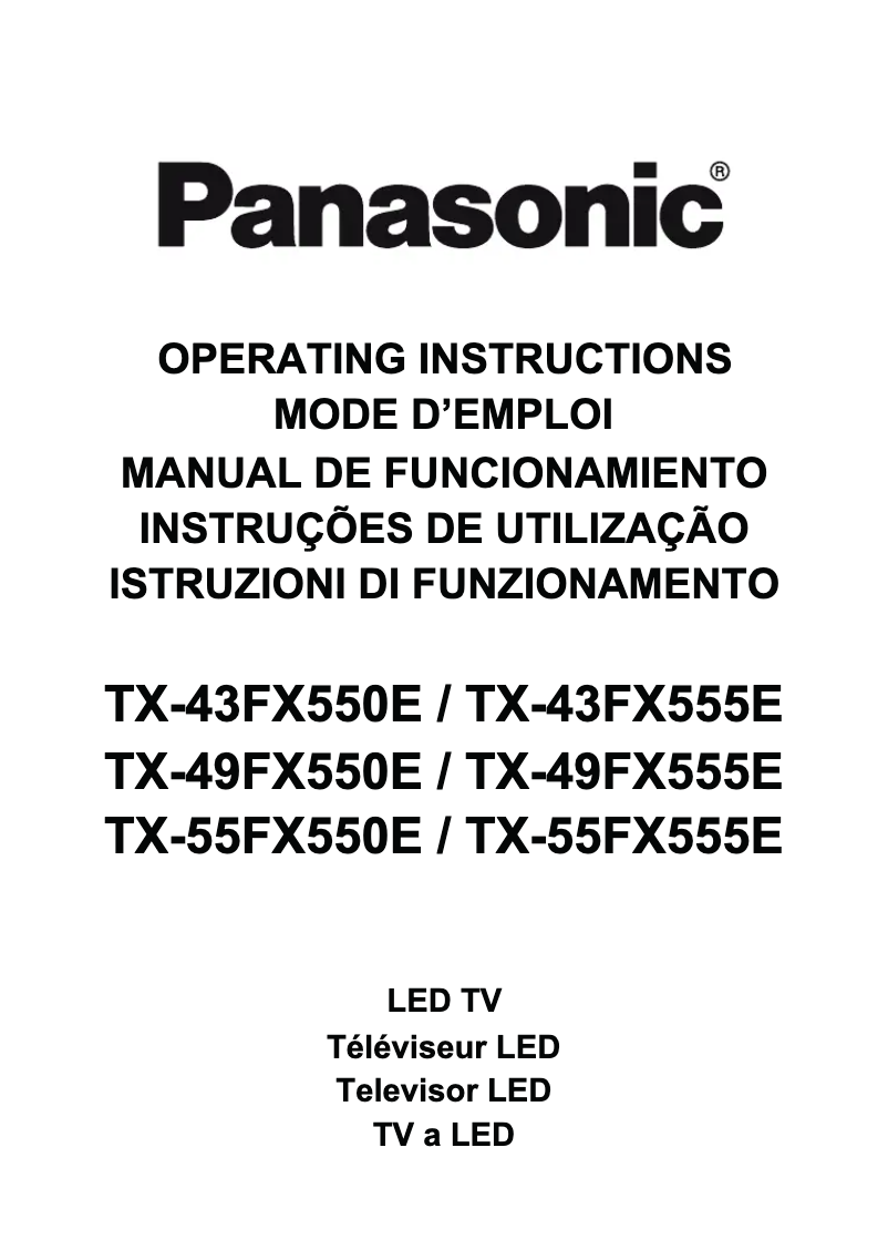 First page image of the manual for TX-43FX550E