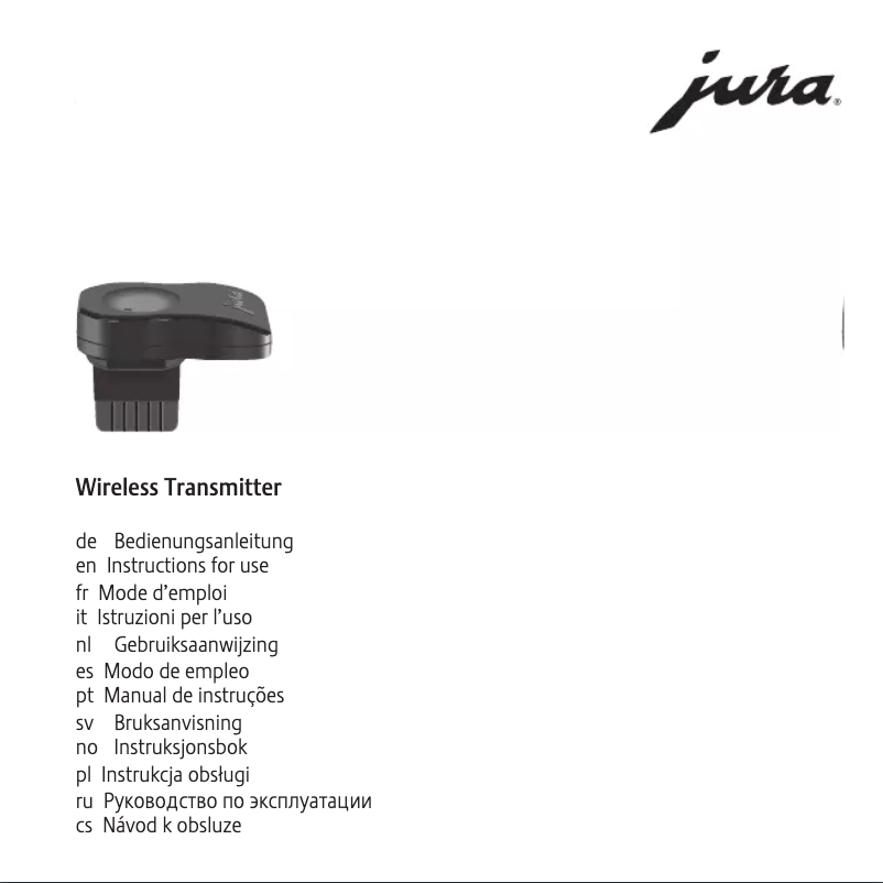 Page 1 of the manual User Manual Jura Wireless Transmitter