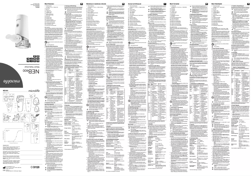 Page 1 de la notice Manuel utilisateur Microlife NEB 800