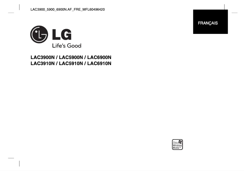 First page image of the manual for LAC3900N