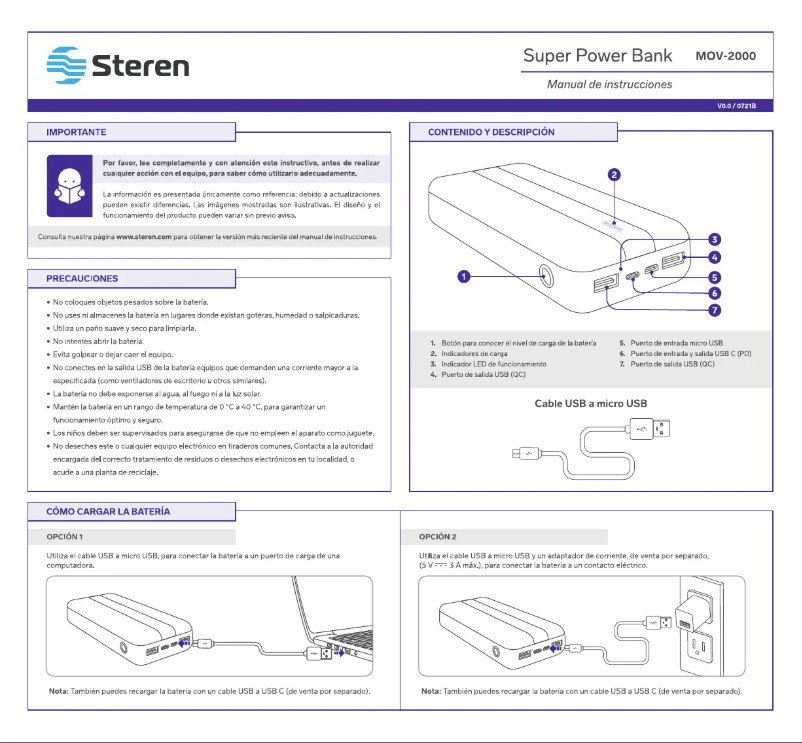 First page image of the manual for MOV-2000