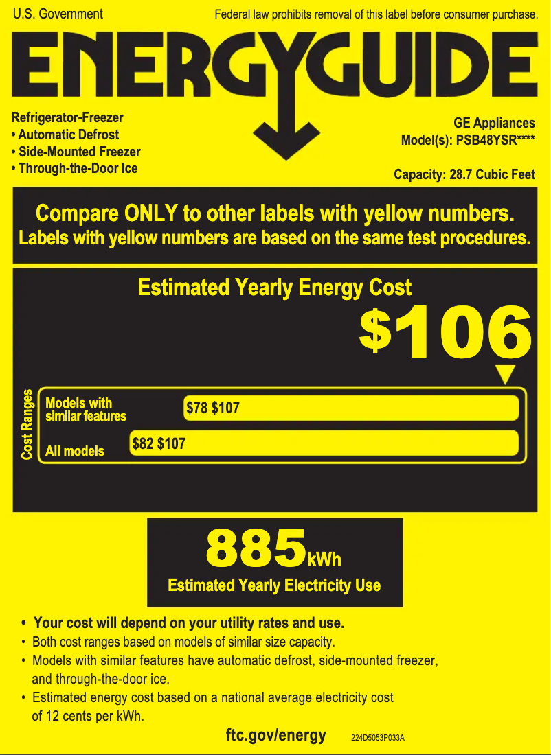 First page image of the manual for Profile PSB48YSRSS
