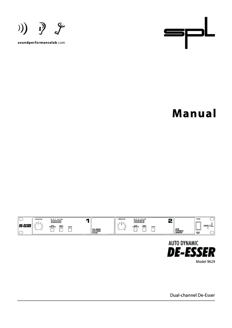 First page image of the manual for De-Esser 9629