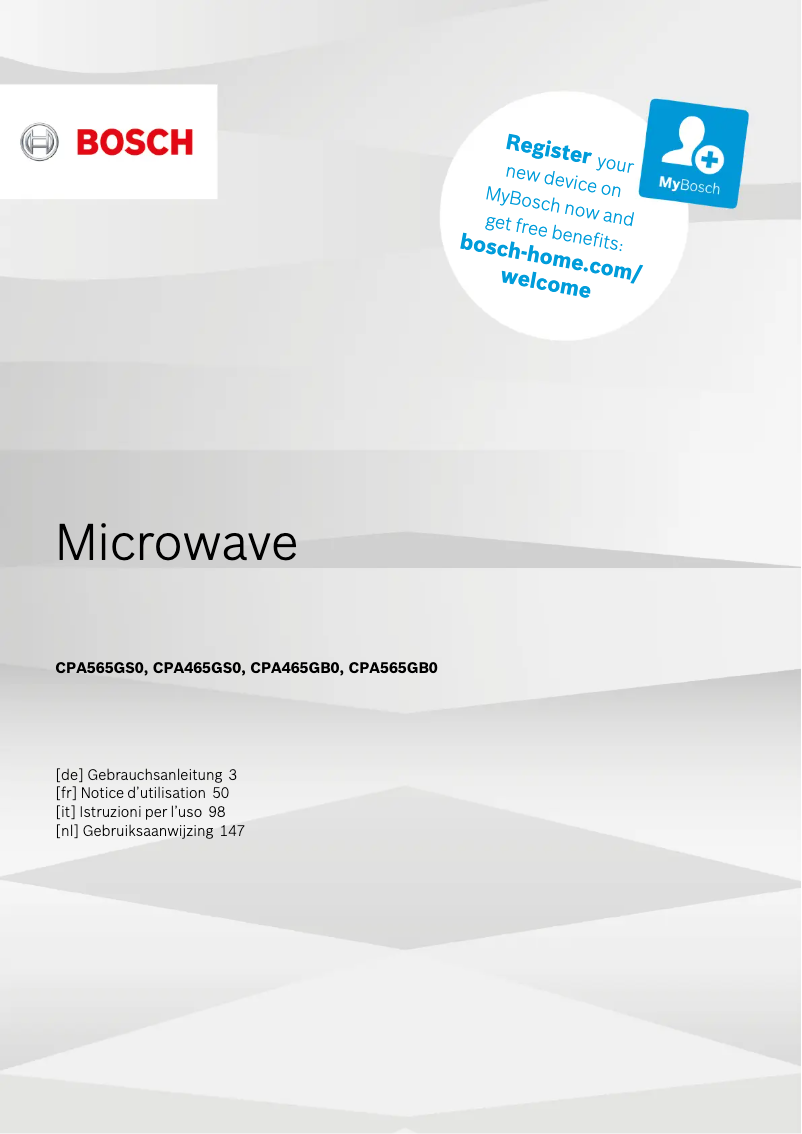 First page image of the manual for CPA565GS0