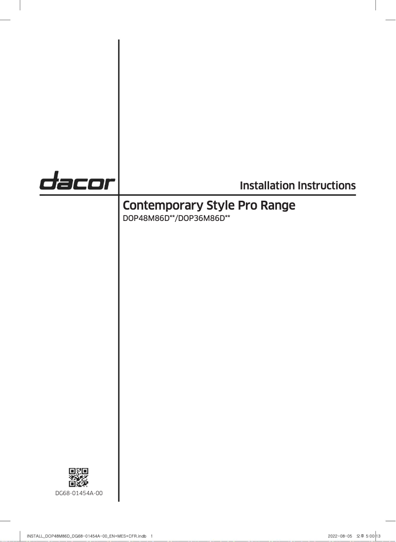 First page image of the manual for DOP36M86DPS