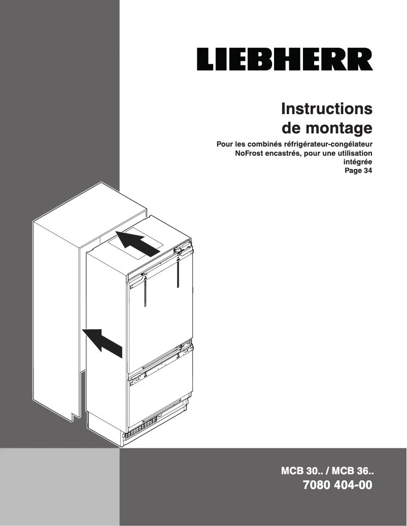 Page 1 of the manual Installation Guide Liebherr MCB 3051