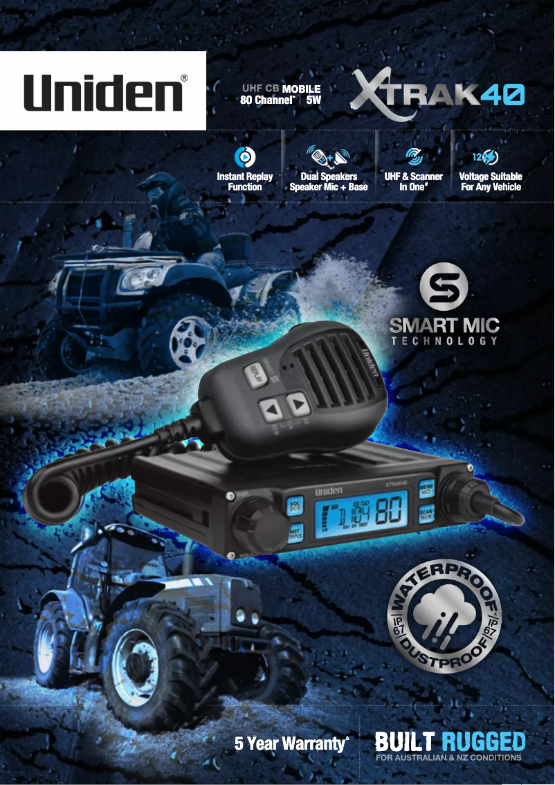 Page 1 of the manual Brochure Uniden XTRAK 40