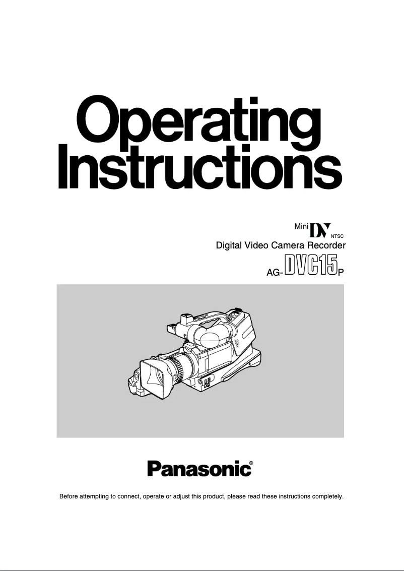 Page 1 of the manual User Manual Panasonic AG-DVC15P