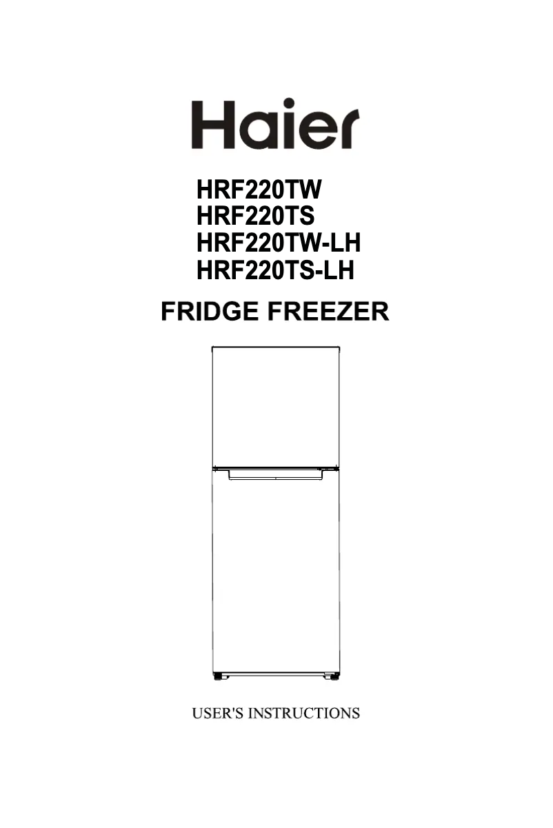 First page image of the manual for HRF220TW