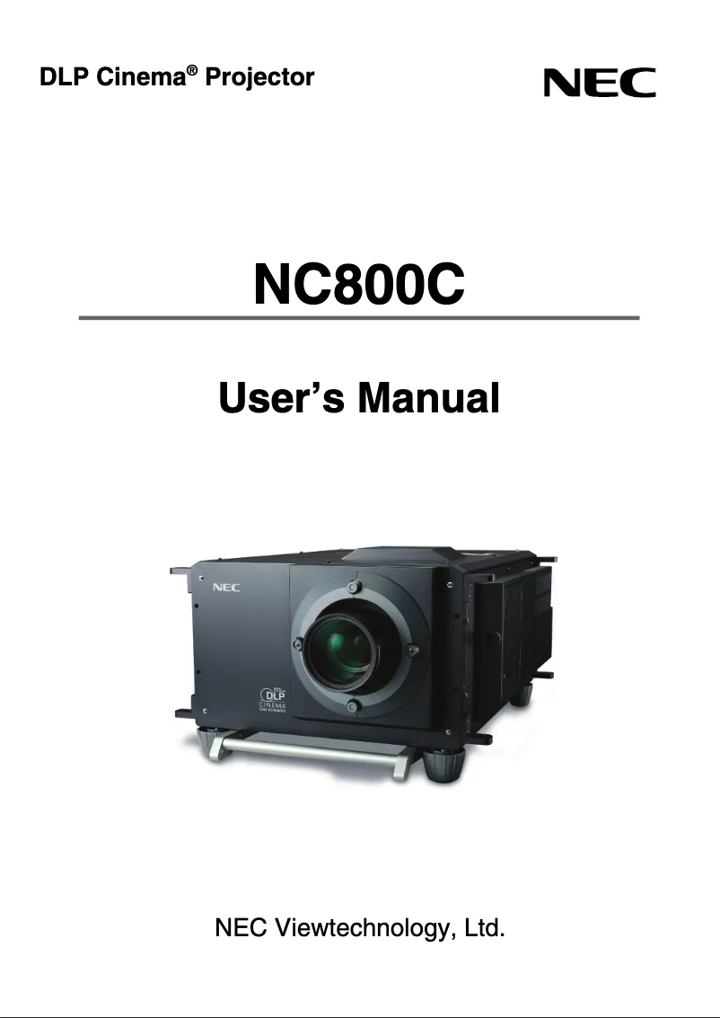 First page image of the manual for NC800C