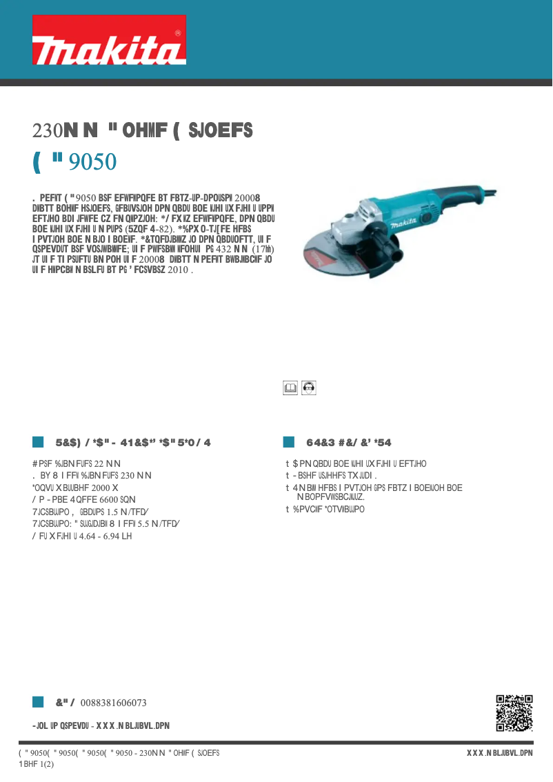 First page image of the manual for GA9050