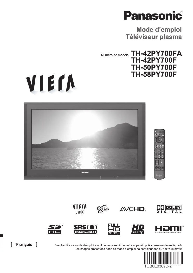 First page image of the manual for TH-42PY700FA