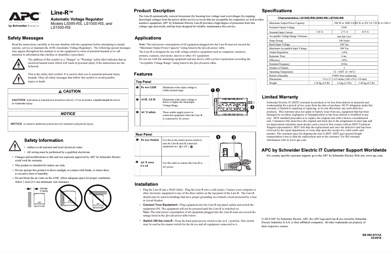 First page image of the manual for Line R 600VA