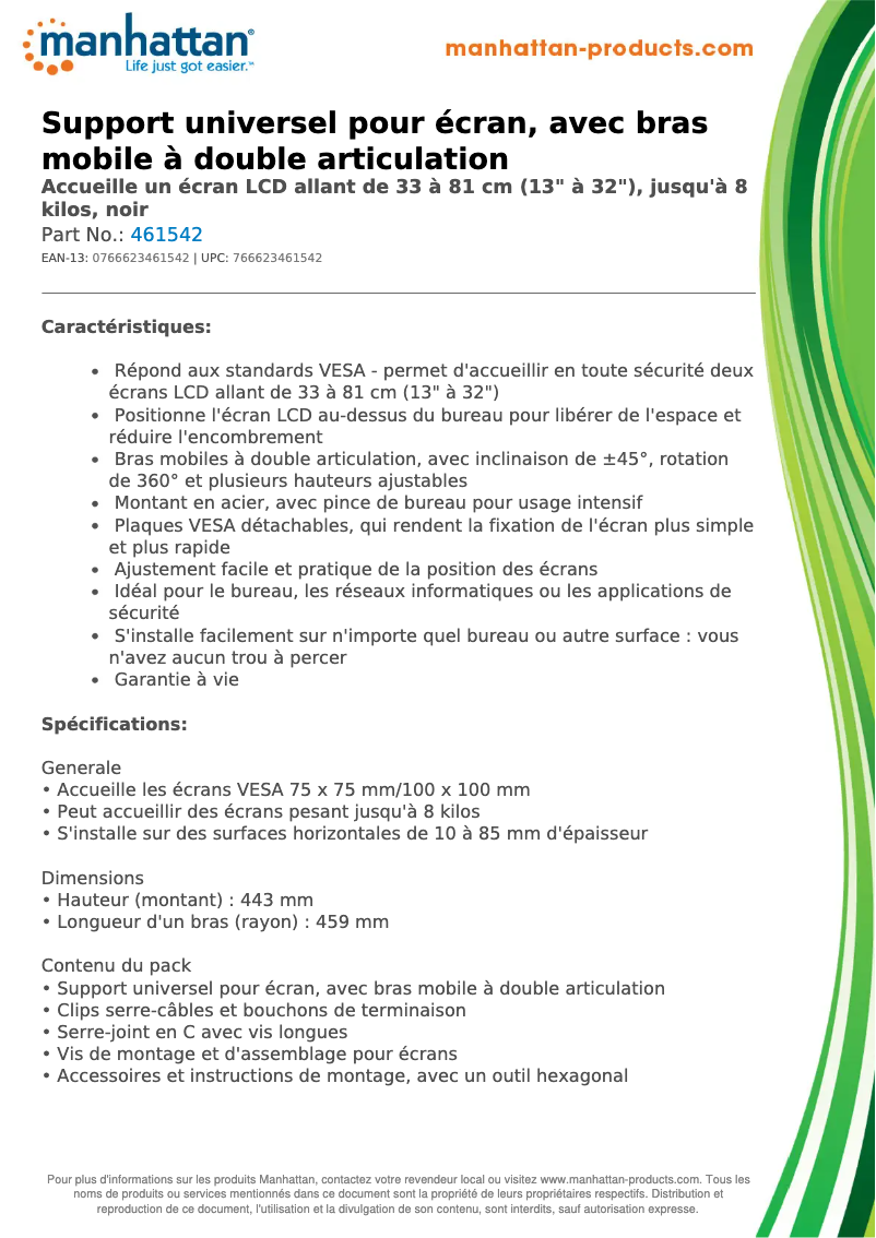 First page image of the manual for 461542