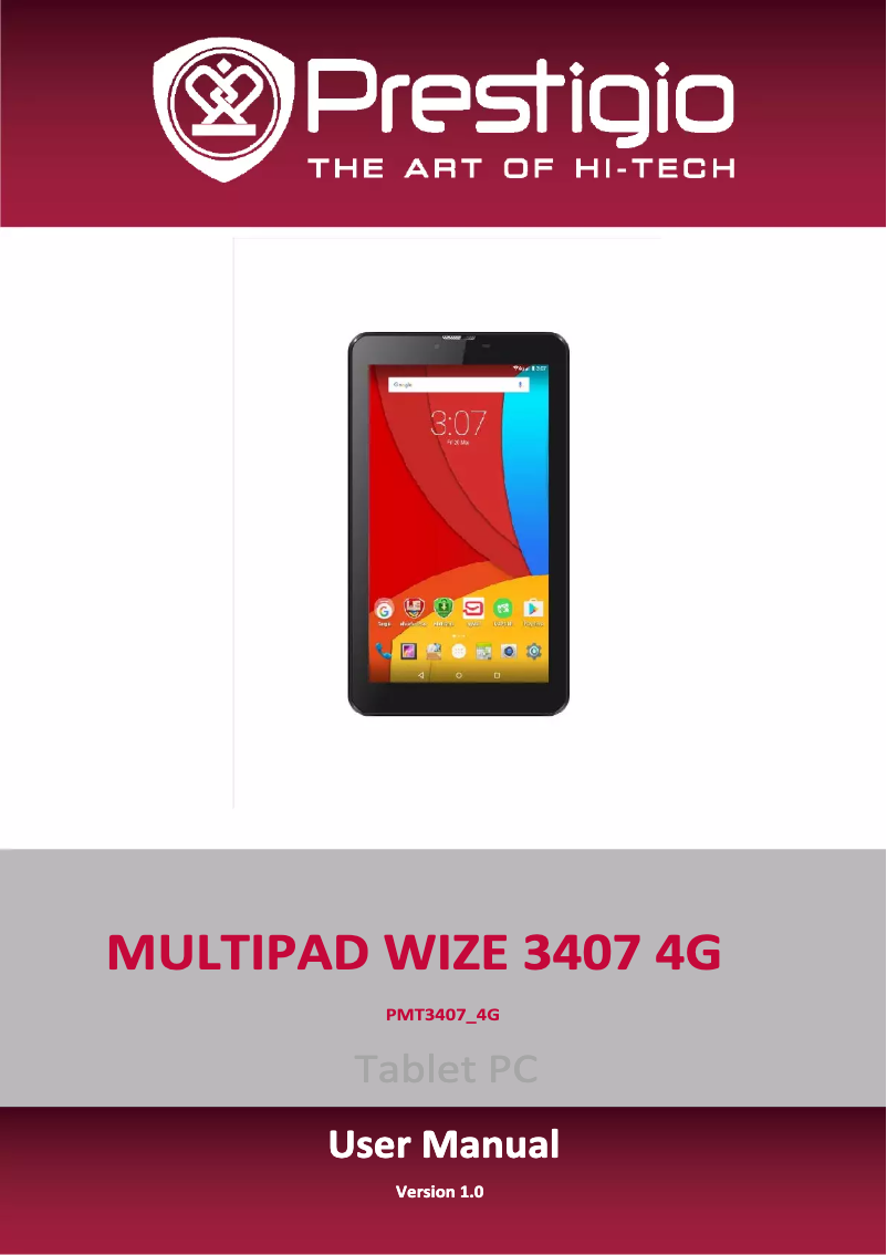 First page image of the manual for MultiPad Wize 3407 4G