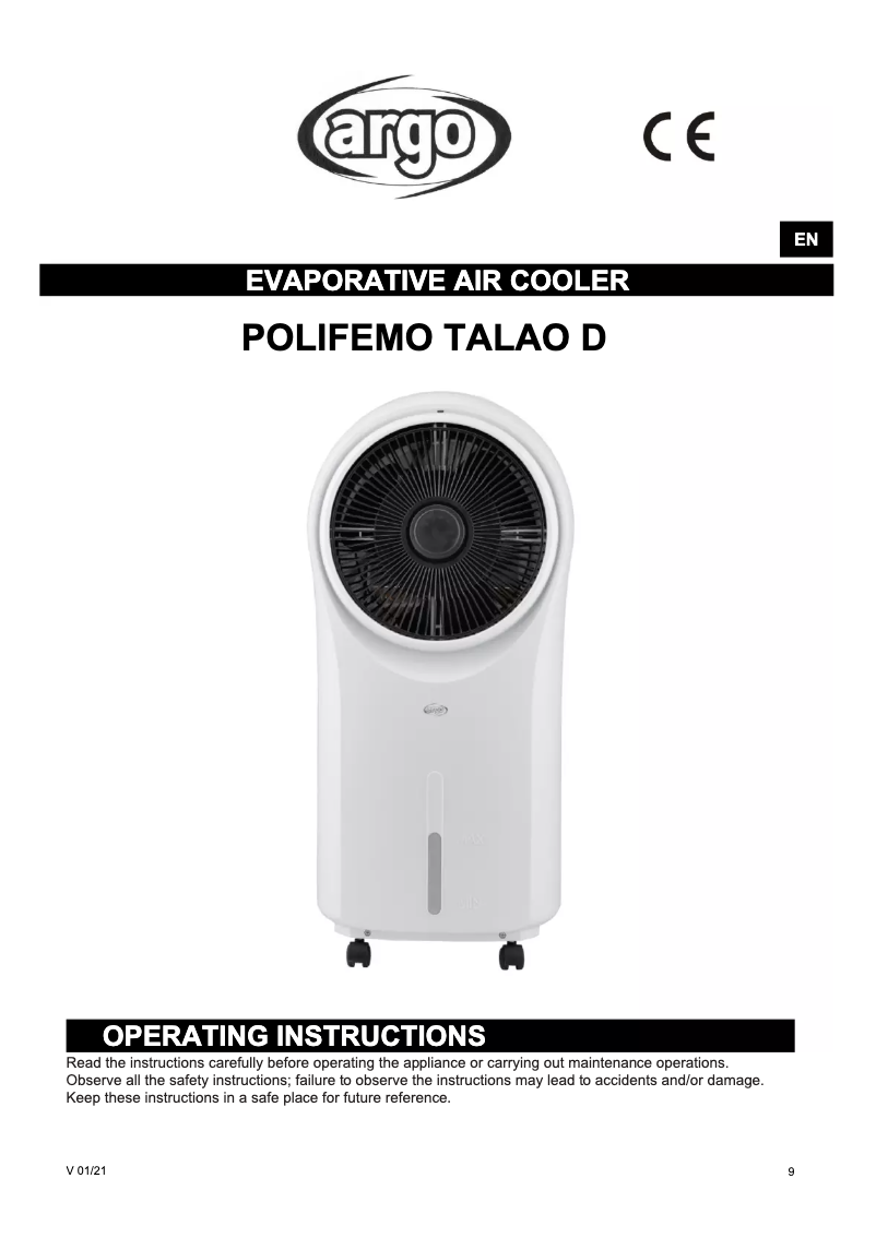 First page image of the manual for Polifemo Talao D