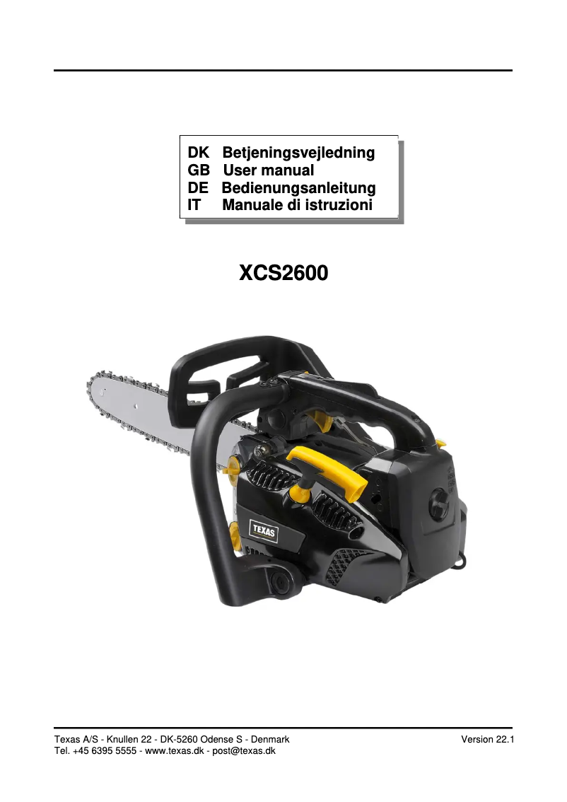 First page image of the manual for XCS2600