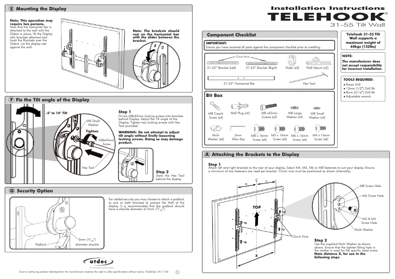 First page image of the manual for TH-31-55-TW-CP