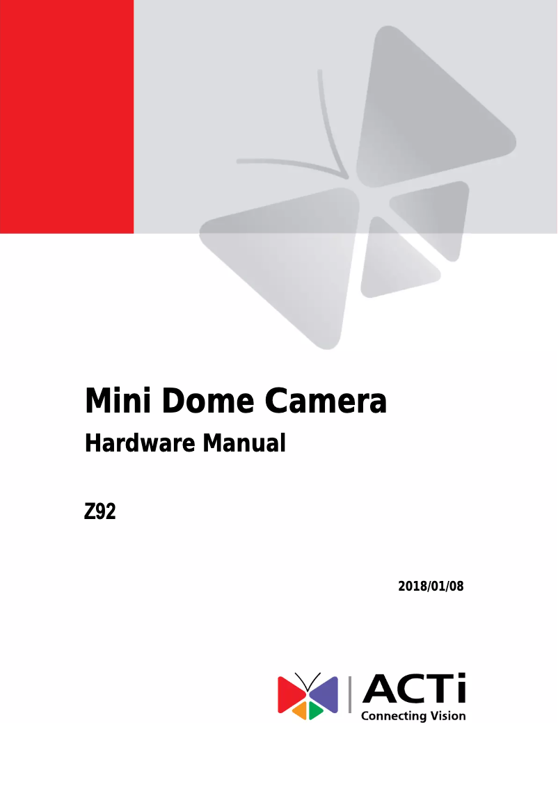 Page 1 of the manual Instruction Manual ACTi Z92