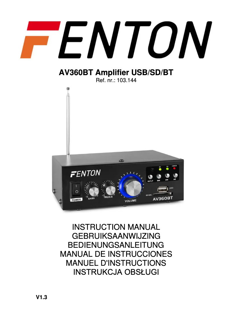 Page 1 of the manual User Manual Fenton AV360BT