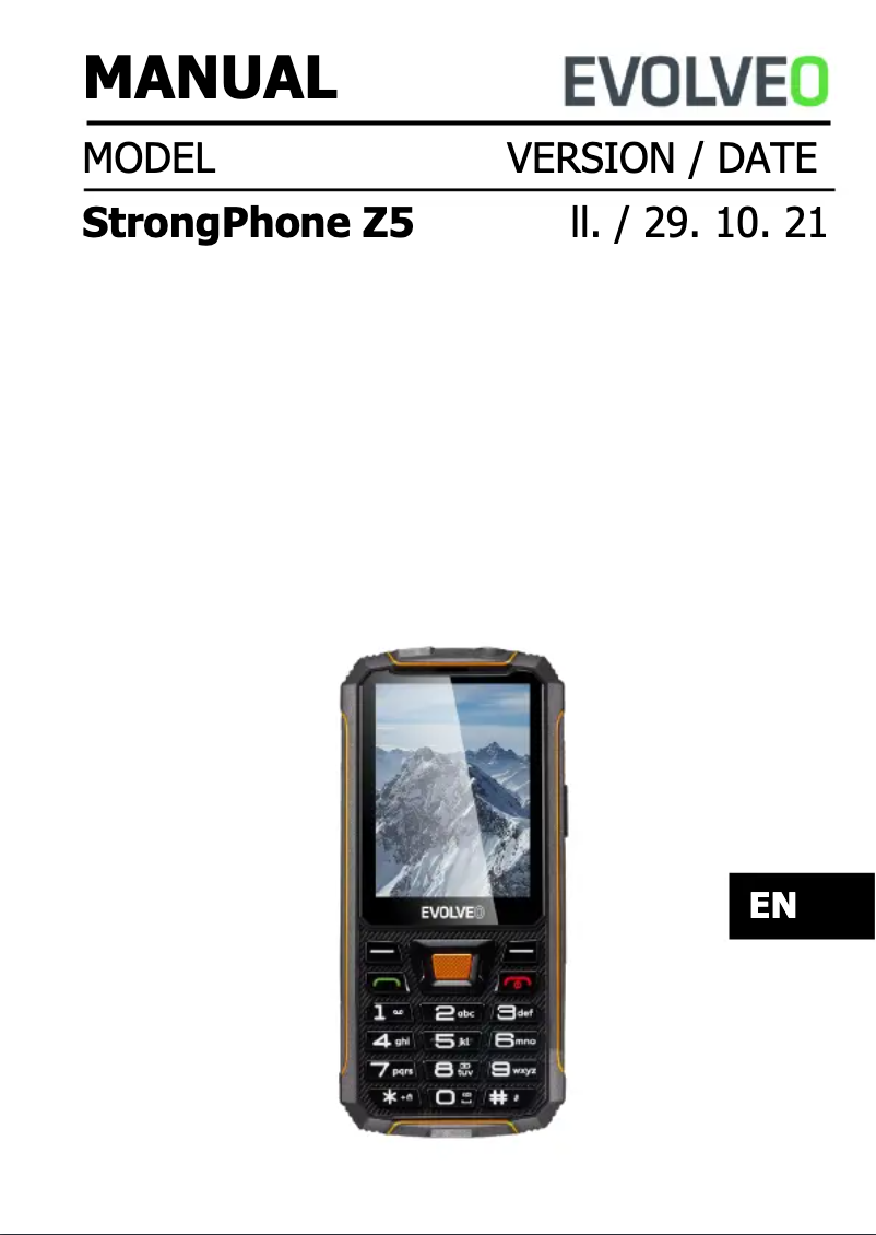 Page 1 of the manual User Manual Evolveo StrongPhone Z5