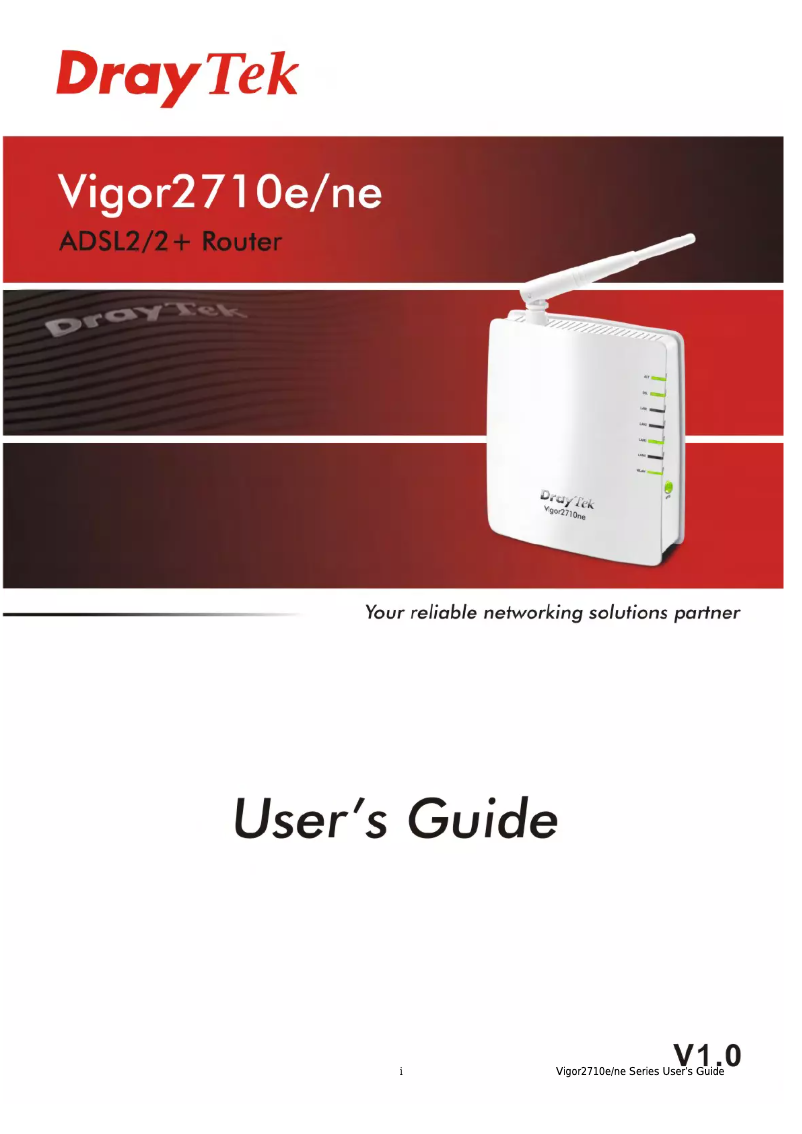 First page image of the manual for Vigor 2710e