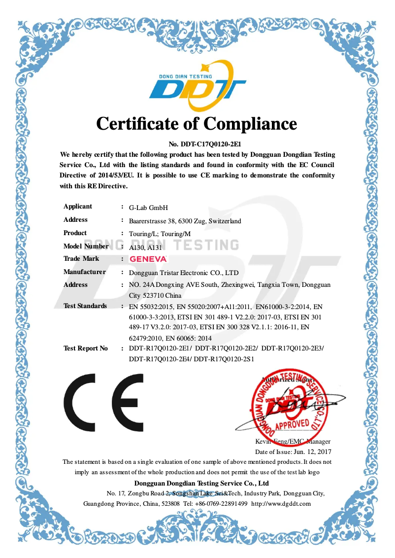 Page 1 of the manual User Manual Geneva Touring/M