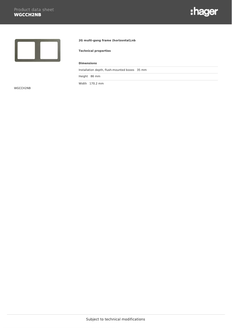 First page image of the manual for WGCCH2NB