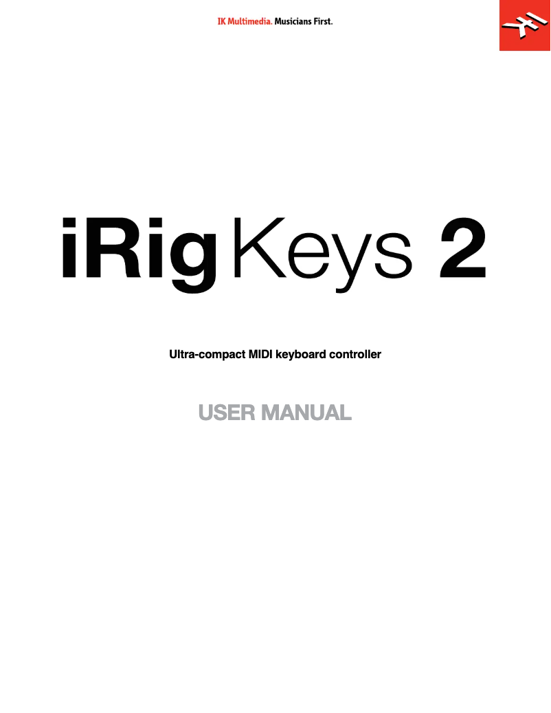 First page image of the manual for iRig Keys 2