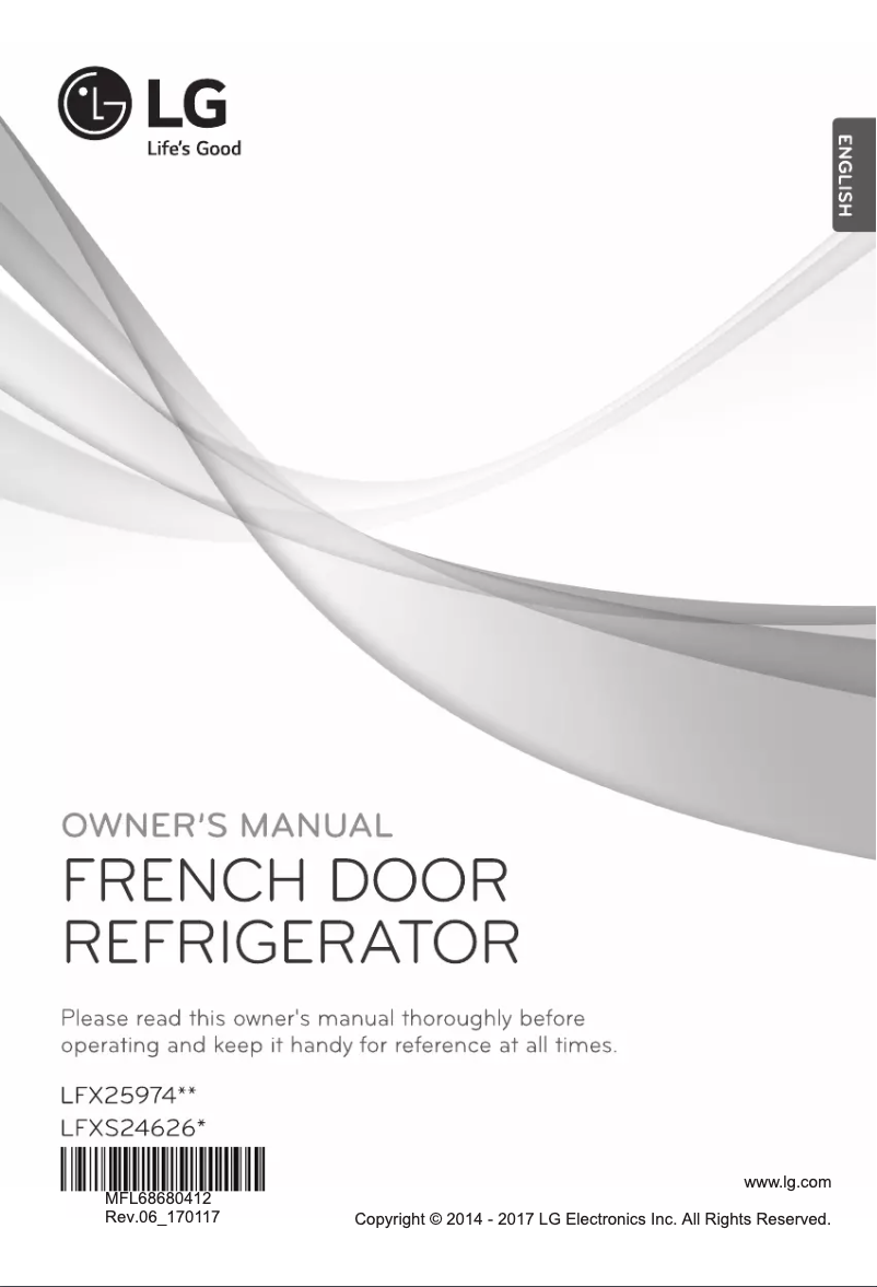 First page image of the manual for LFXS24626