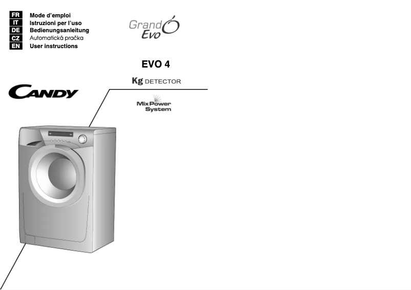 Page 1 of the manual User Manual Candy EVO4 1273DW-UK
