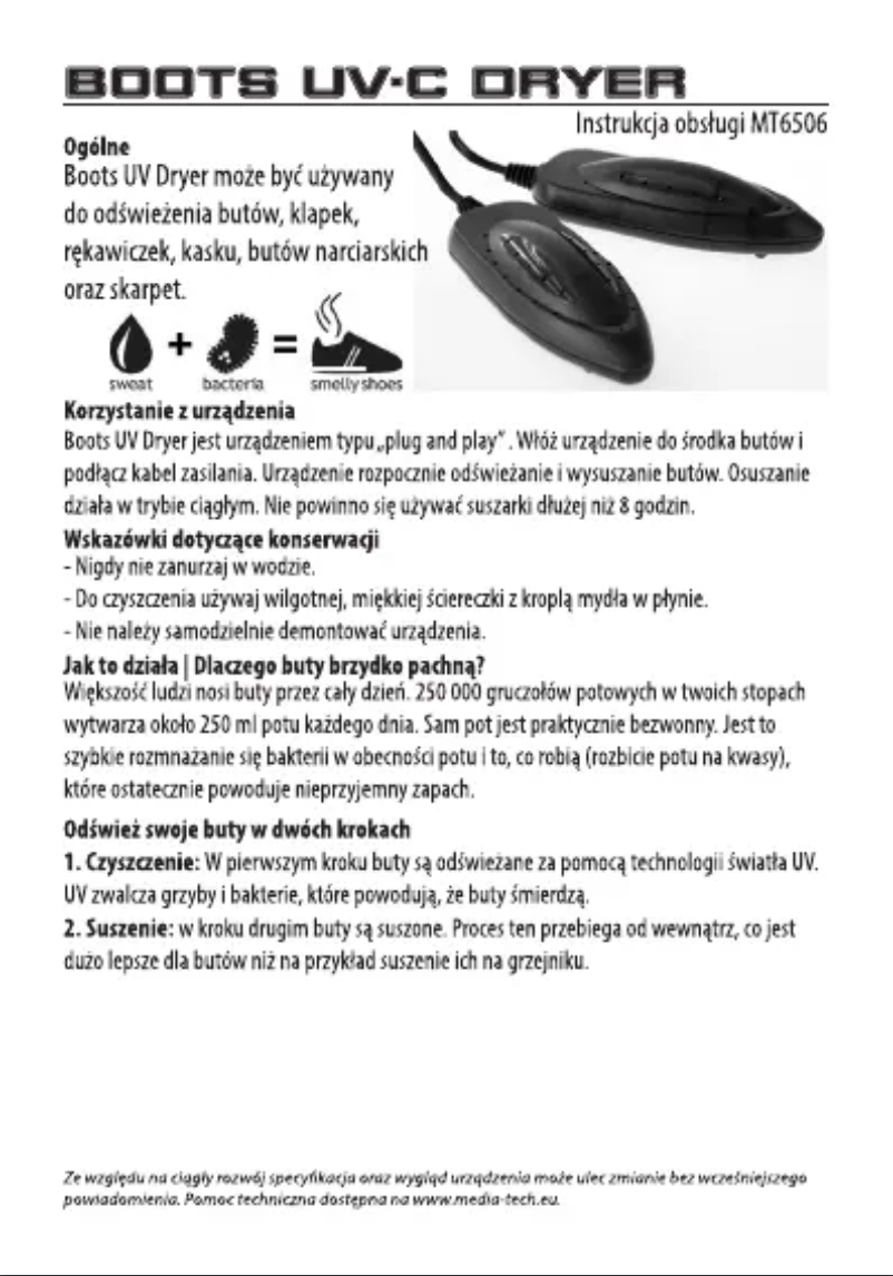 Page 1 de la notice Manuel utilisateur Media-Tech MT6506