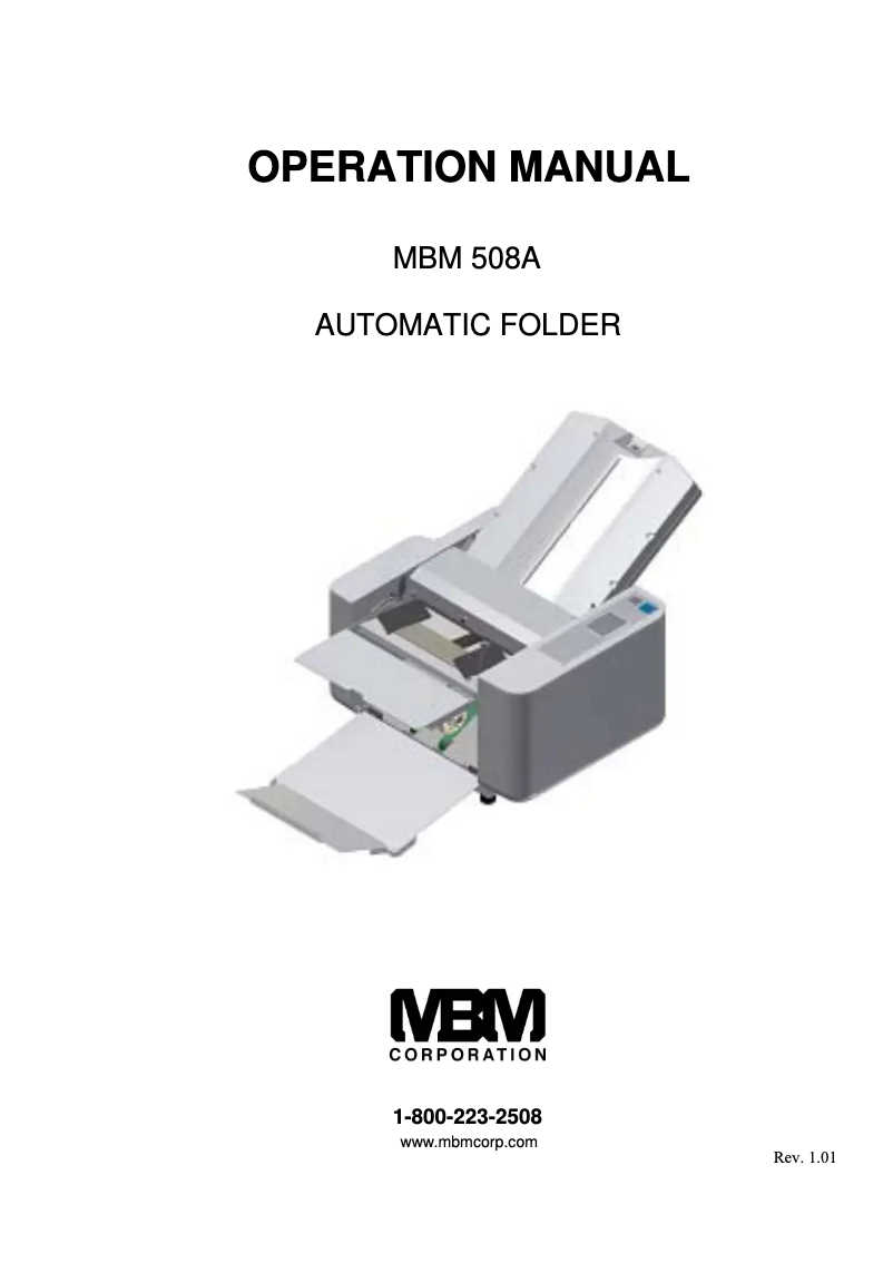 Page 1 of the manual User Manual MBM 508A