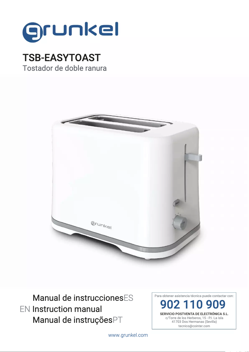 First page image of the manual for TSB-EASYTOAST